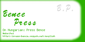 bence press business card